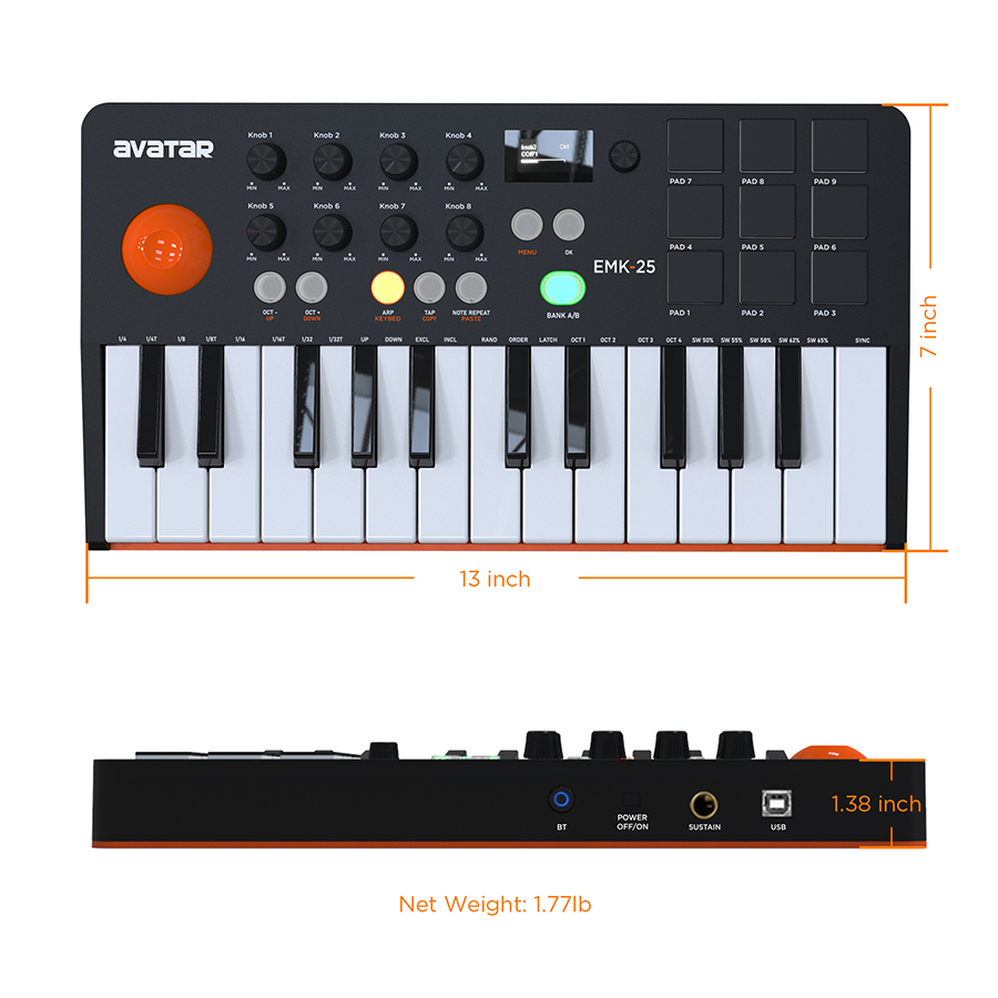 Keyboard MIDI Controller With  - Midi Controller Pad 评论和价格