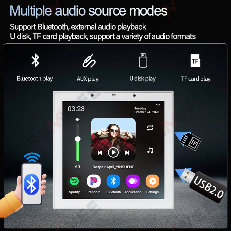 4 Inch Android 11 Tuya Smart H - Audio Music Background 评论和价格