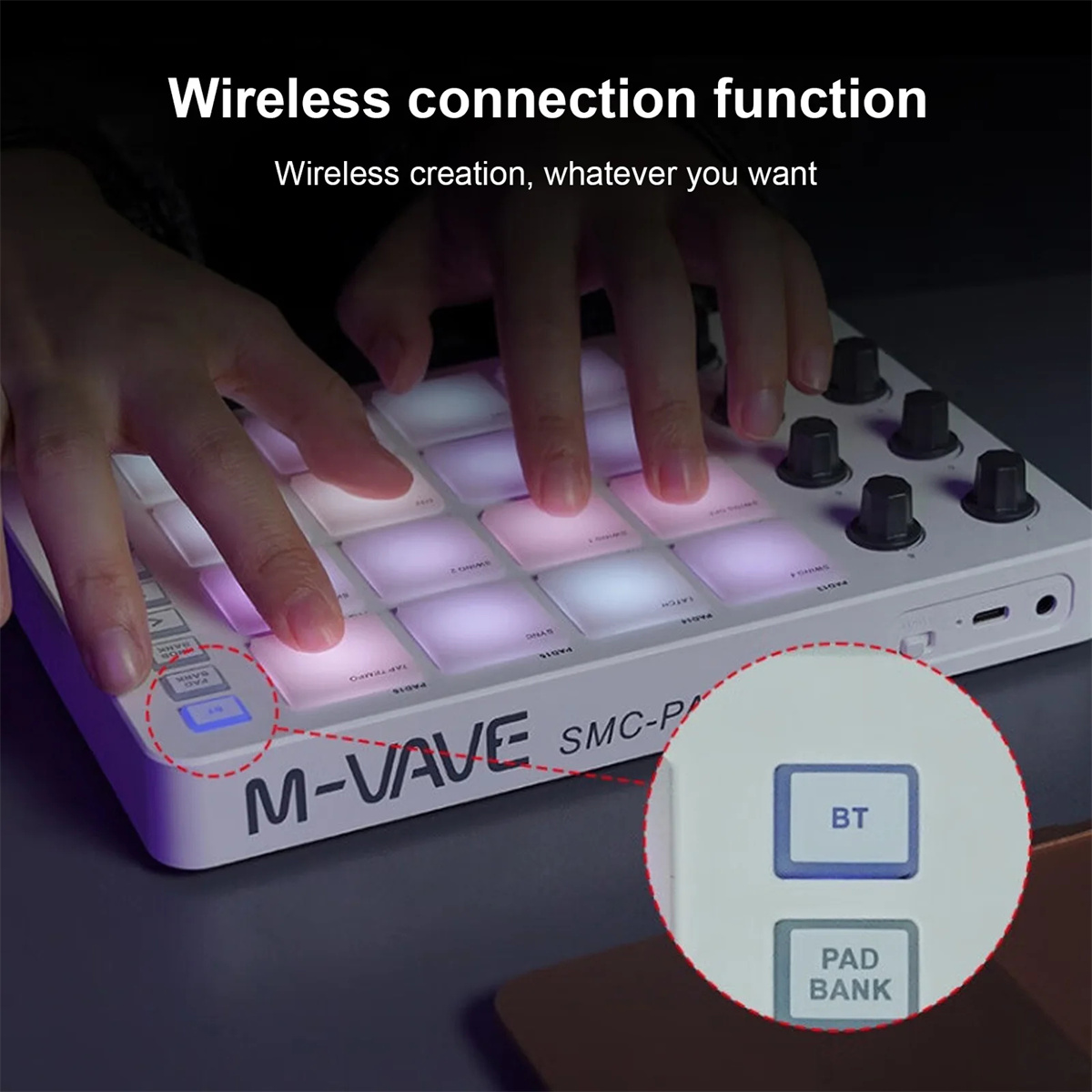 M-VAVE SMC-PAD Wireless MIDI C - Midi Controller Pad 评论和价格