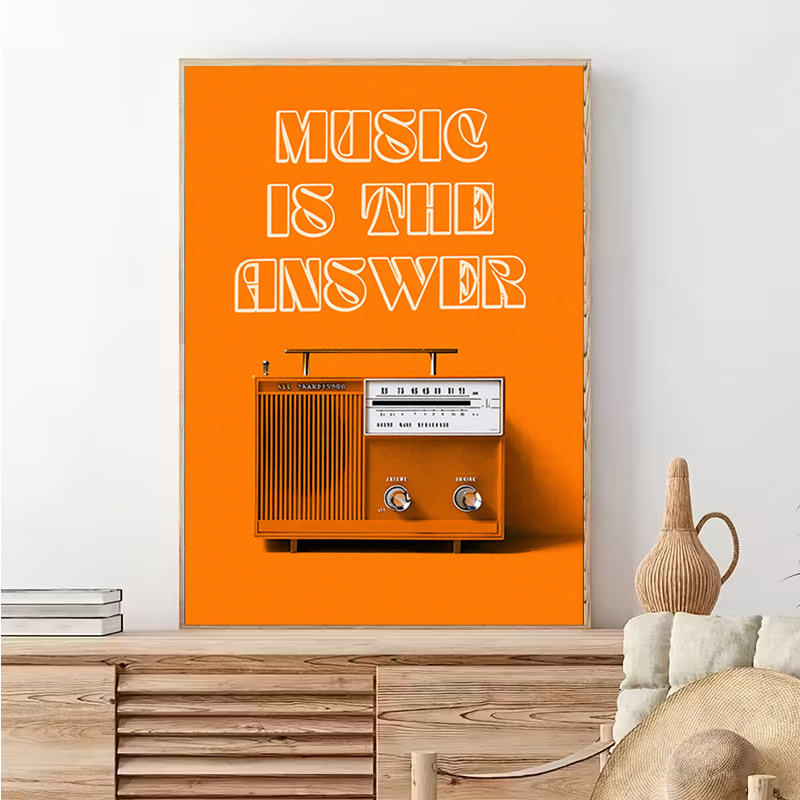 Vintage Radio Wall Art Framele - Audio Music Background 评论和价格