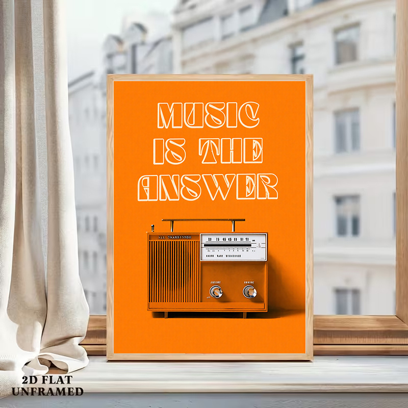 Vintage Radio Wall Art Framele - Audio Music Background 评论和价格