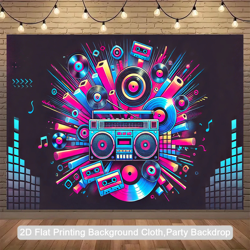 2D flat, 1-piece product. Retr - Audio Music Background 评论和价格