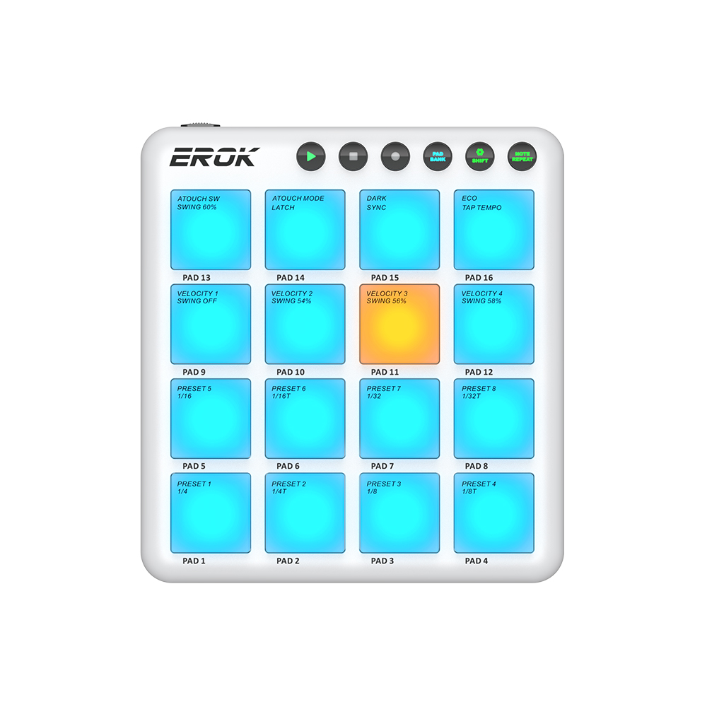 EROK Wireless 16 Pad MIDI Cont - Midi Controller Pad 评论和价格