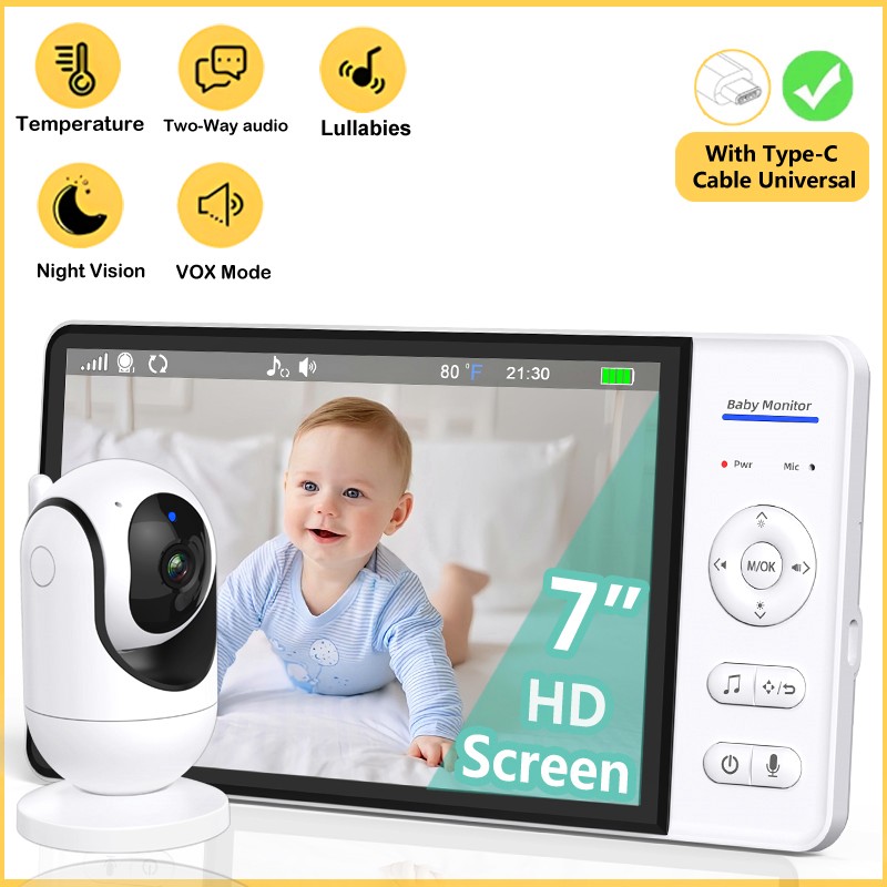No WiFi 7 Inch Baby Monitor 2- - Audio Music To Video 评论和价格