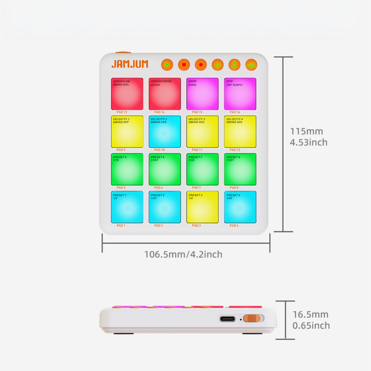 JAMJUM JP-MINI Wireless MIDI P - Midi Controller Pad 评论和价格