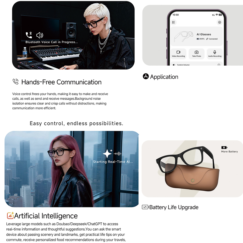 2026 AI smart Glasses HD 800W  - Audio Music To Video 评论和价格
