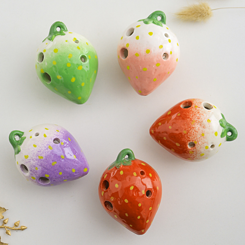 Cute Strawberry Shaped Ocarina - Ocarina Ceramic 评论和价格