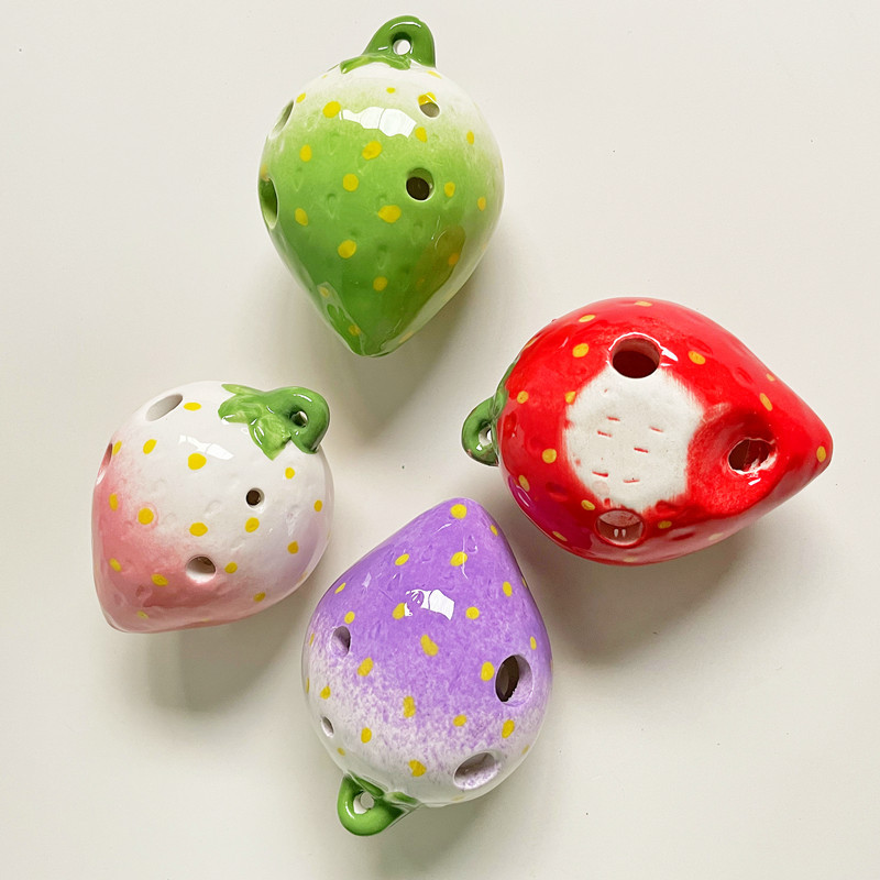 Cute Strawberry Shaped Ocarina - Ocarina Ceramic 评论和价格