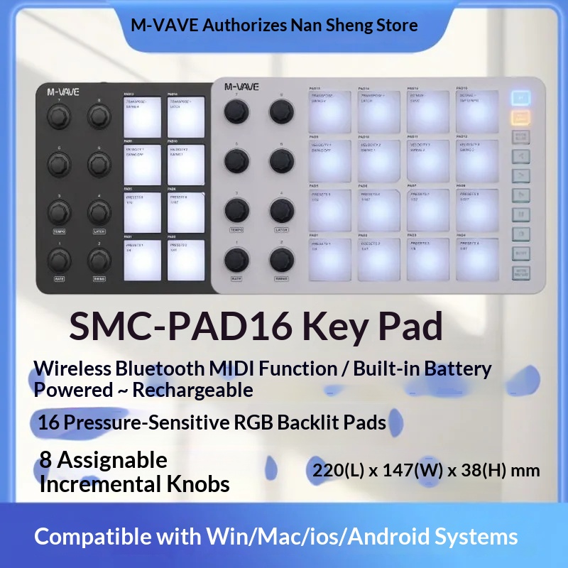 M Vave Smc Pad16 Wireless Midi - Midi Controller Pad 评论和价格